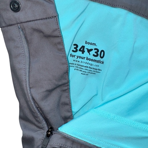 BIRDDOGS Men's Slim Fit Stretch Khaki Pants w liner in Dark Charcoal Grey 34x30 - Picture 7 of 10